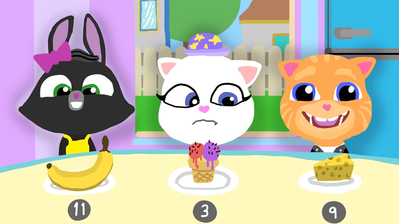 Talking Tom Friends *Drawing* the Dinner Time Mini Game YouTube