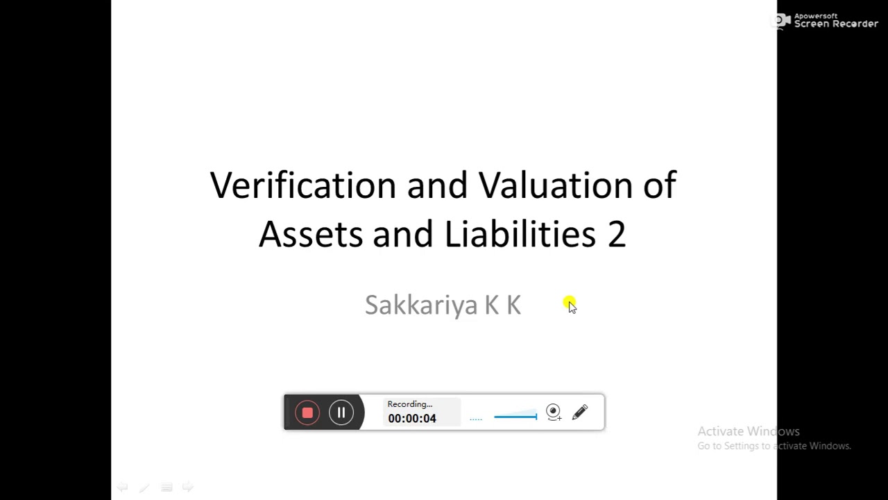 Verification and valuation of assets and liabilities 2