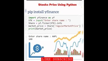 💸 LIVE STOCK PRICE 📈 PYTHON 💱 | #python #blockchain #machinelearning #iot #ai #cod #codm #pip #php