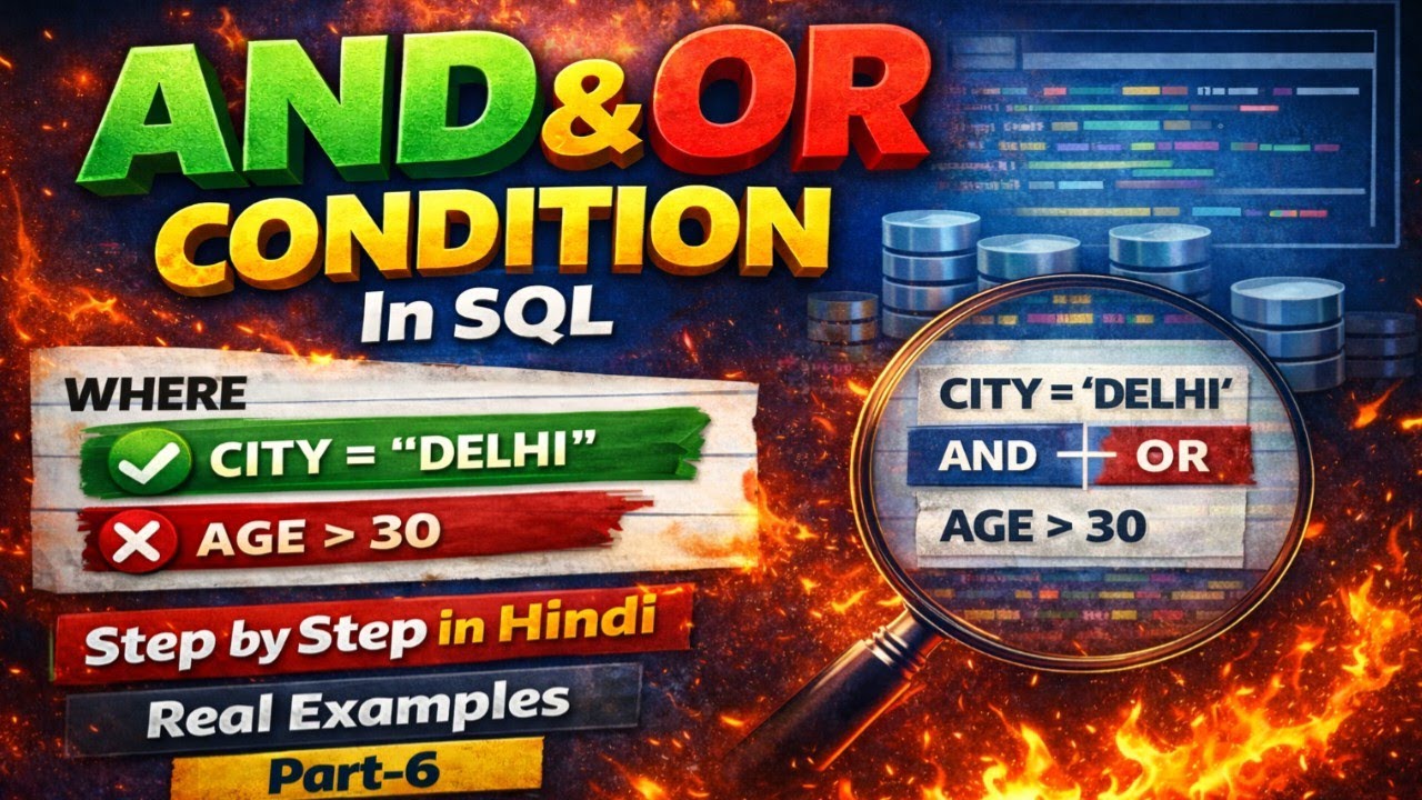 AND & OR CONDITION In SQL 🔥 | Step by Step in Hindi | Real Examples | Part-6