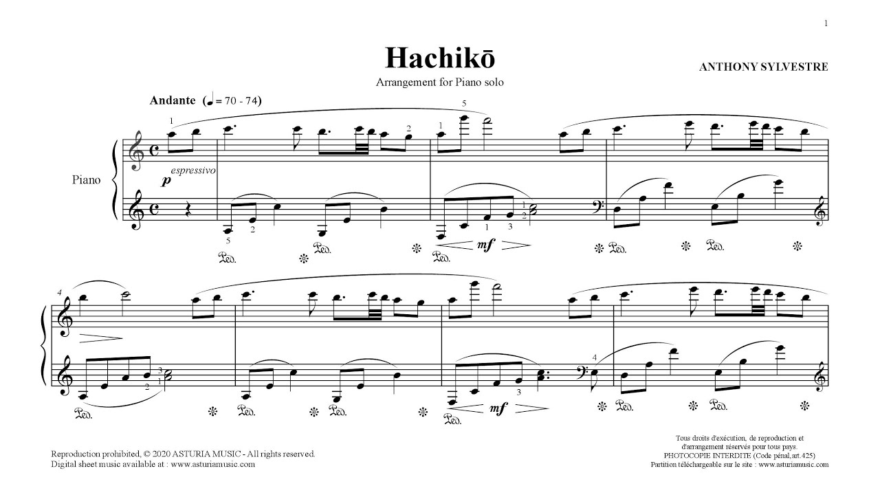 Hachiko (Piano solo version) Anthony Sylvestre YouTube