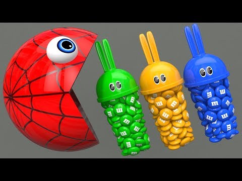 Learn Colors with PACMAN and Bunny Mold Farm Watermelon Surprise Toy Street Vehicle for Kid