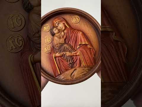 Ікона Божої Матері Почаївська, ікона з дерева, 15см, видео 1