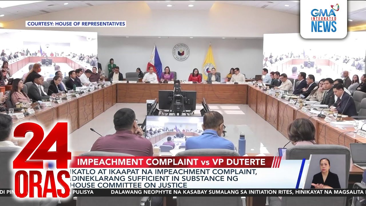 3rd and 4th impeachment raps vs VP Duterte, “sufficient in substance” | 24 Oras
