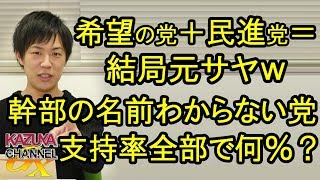希望と民進が合流で元サヤでも、執行部の名前全然知られてない党の支持率って何％？