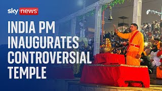 Indian Prime Minister Narendra Modi inaugurates the temple of the Hindu god Ram