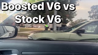 Stock V6 owner tries to Race my boosted V6 Chrysler 300