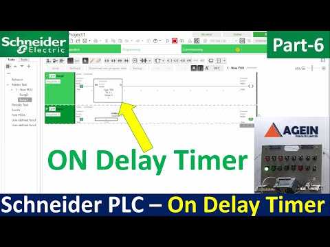 On Delay Timer | Schneider TM200 PLC - Ladder Logic Language Basics for Beginners