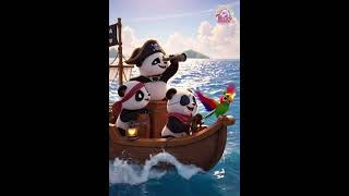Pirate Panda Adventure 🏴‍☠️🐼 | Cute Panda Treasure Cartoon | Dreamy Rainbow Toons #shorts #reels