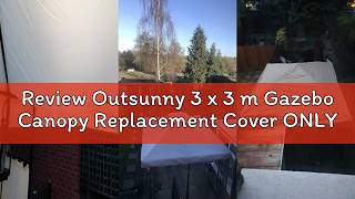 Review Outsunny 3 x 3 m Gazebo Canopy Replacement Cover ONLY, Light Grey | 2-Tier Roof Top Spare Par