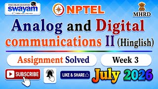 Analog and Digital communications II (Hinglish) Week 3 Assignment Solution#NPTELASSIGNMENTS#July2026