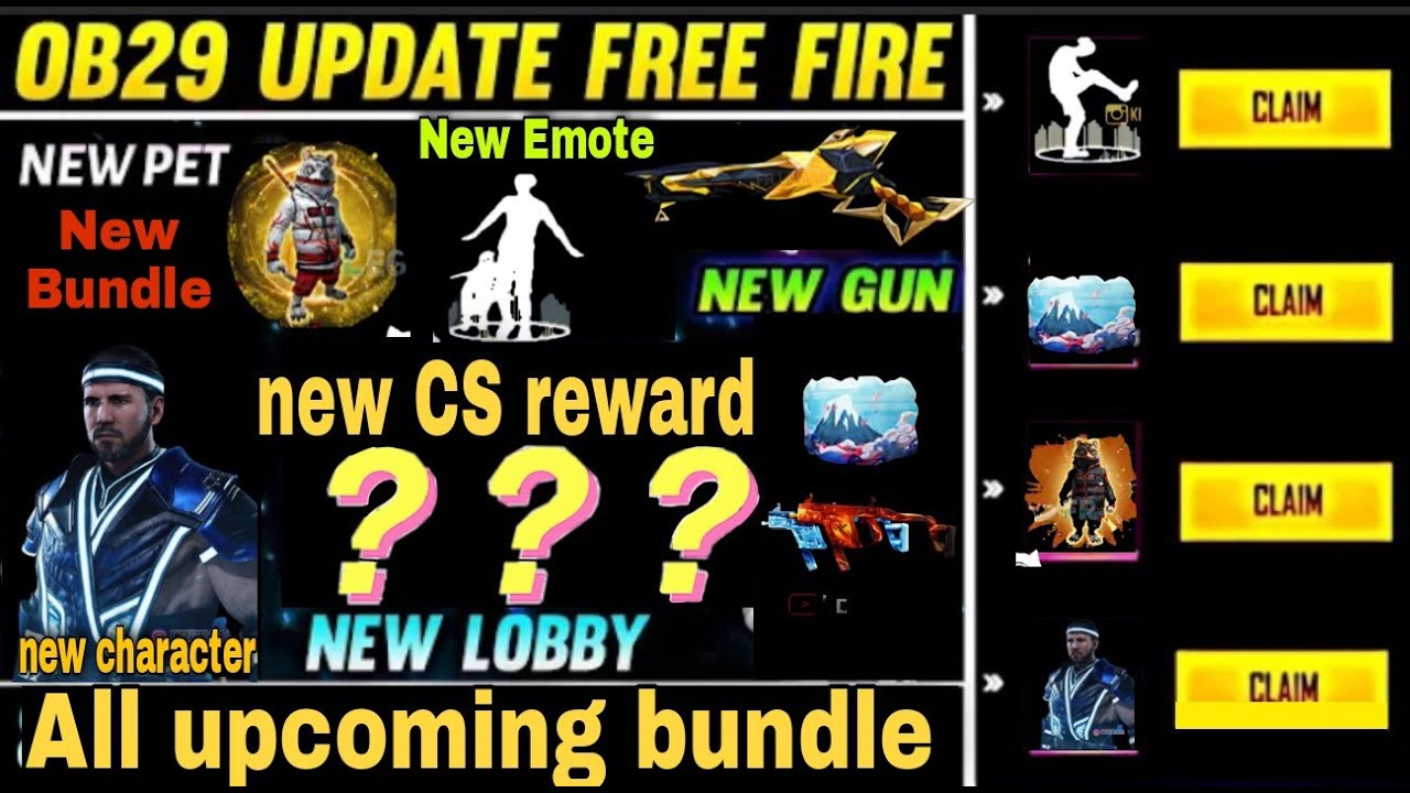 OB29 update free fire! Ob29 update free Fire full detail! New character new pet new guns all item!