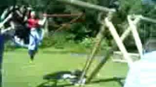 Natalie and Zoe on Moulton swing