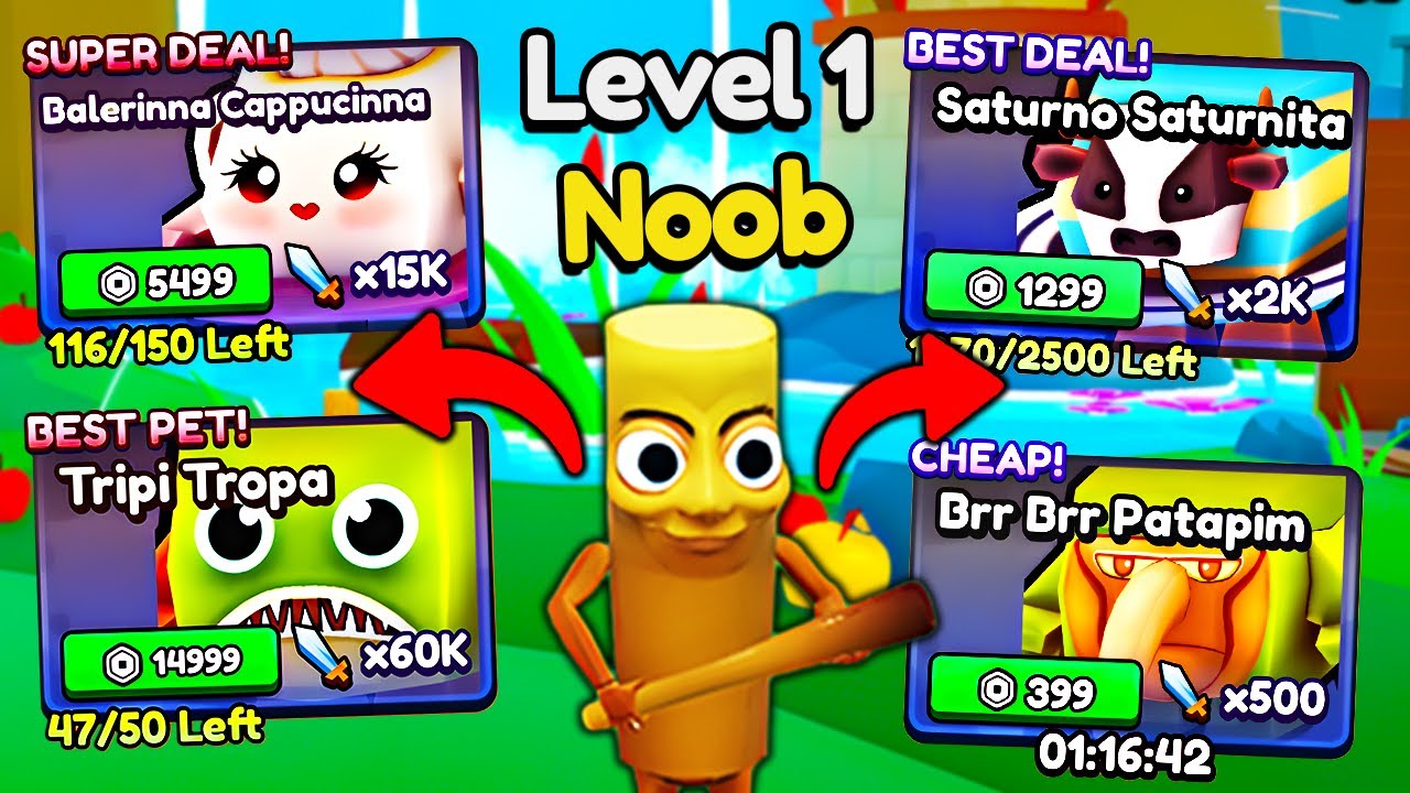Starting over as NOOB with EVERY OP PET In Brainrot Evolution! - YouTube