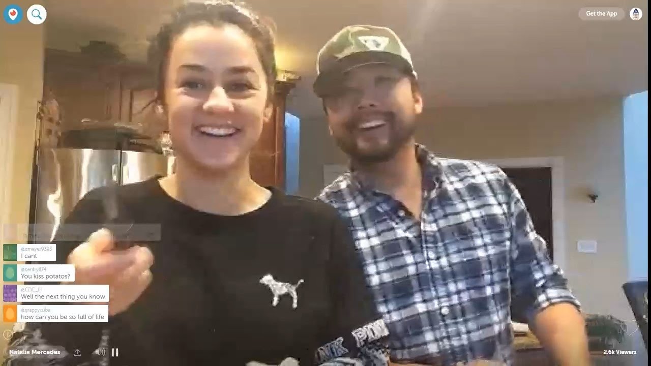 Big Brother Natalie Periscope Cooking with James on Jan 1,
