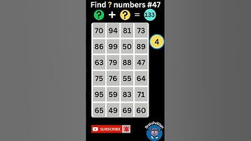 Find ? numbers - 47 | Only a genius could find all the numbers | Hard Level #addition