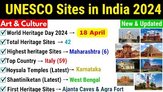 UNESCO World Heritage Sites In India 2024 | 42 UNESCO Sites in India | Art and Culture | Gk Trick