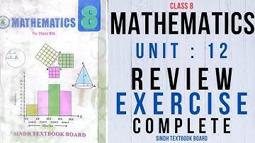 Review Exercise 12 Class 8 Mathematics Sindh textbook | Class viii Mathematics