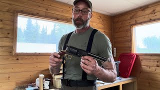 Black powder revolver big game hunting loads! Triple 7 and Kaido bullets in my Dragoon.