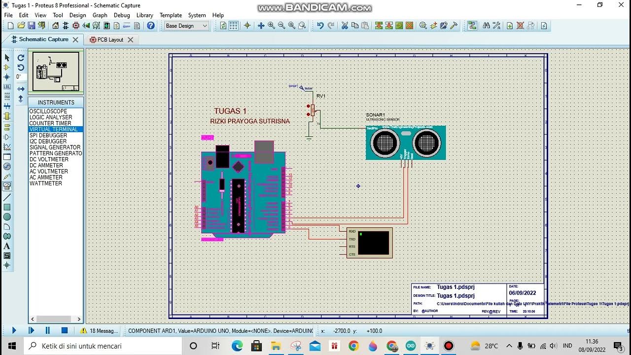 Cara kerja sensor ultrasonik menggunakan program arduino - YouTube