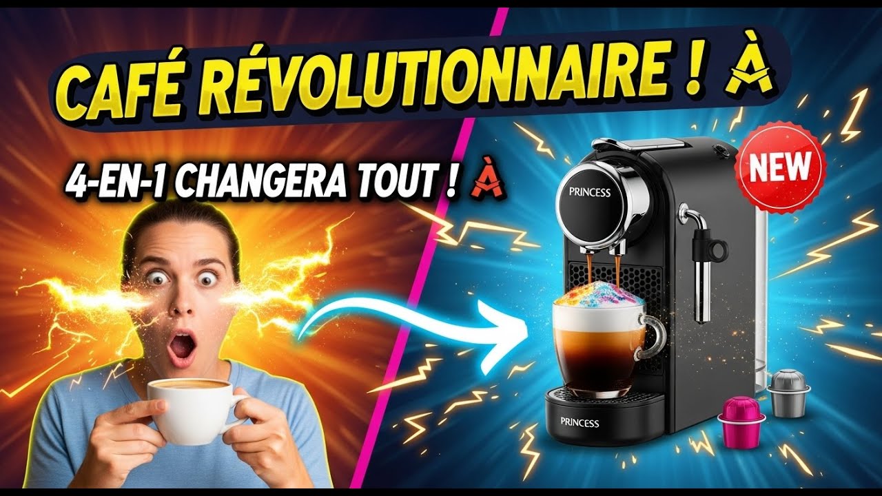 Test Princess 4 en 1 249450 | Machine à Café Multi-Capsules, Dosettes & Moulu – 800 ml / 1450W