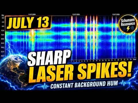 Schumann Resonance July 13: Sharp Vertical Laser Spikes and