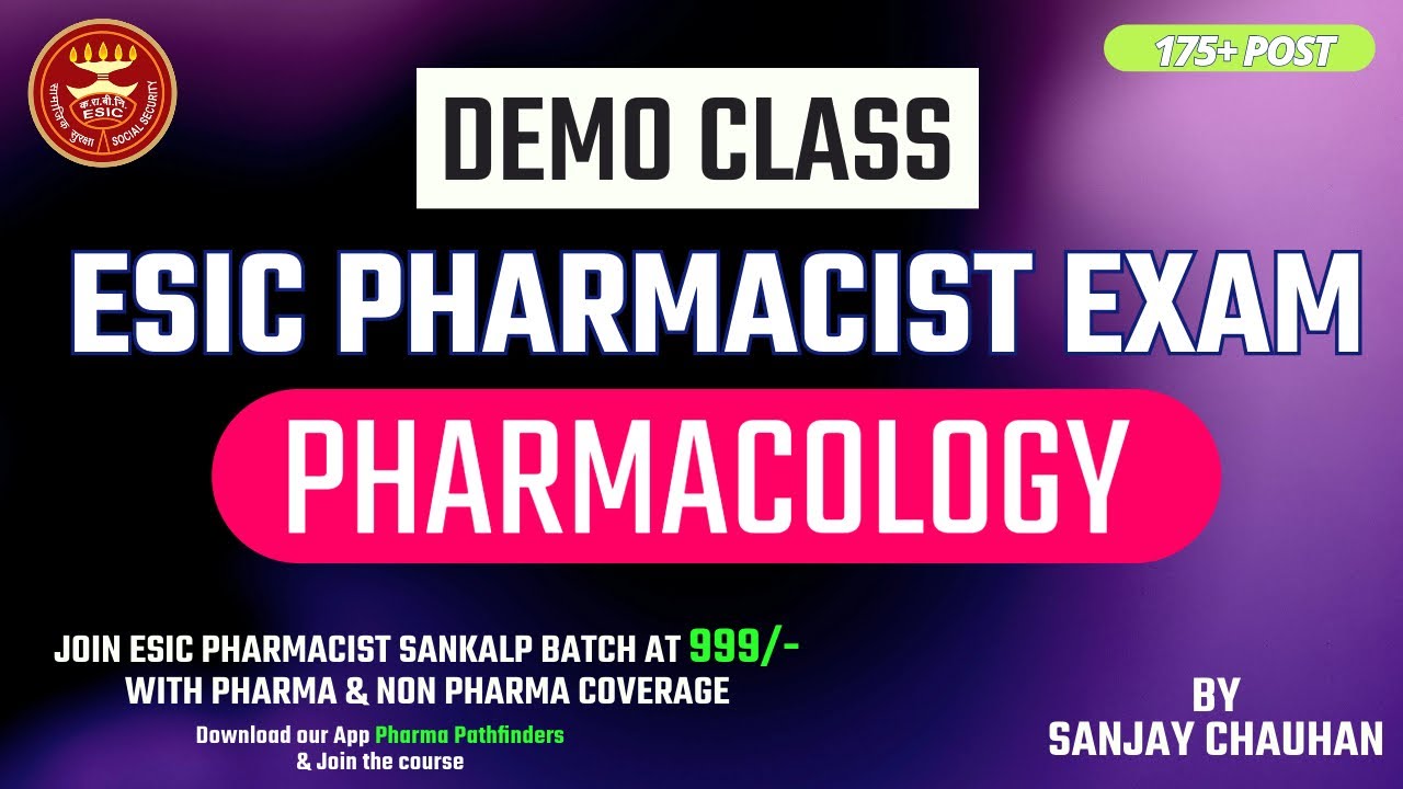 GENERAL PHARMACOLOGY CLASS: PHARMACODYNAMICS I ESIC PHARMACIST EXAM ...