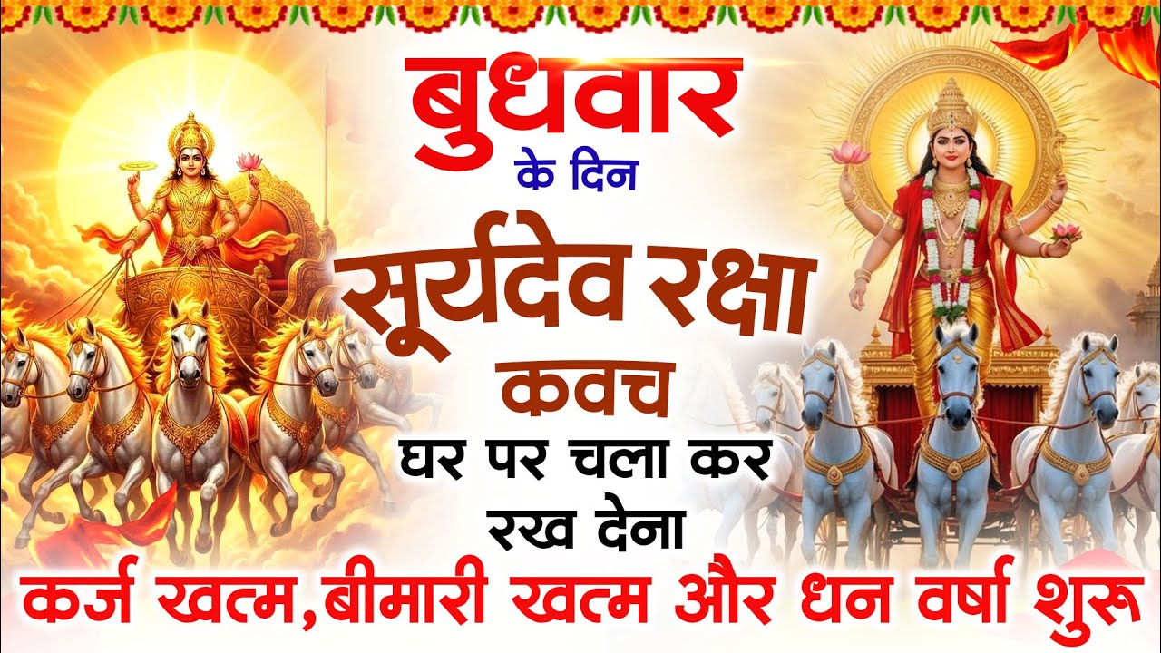 बुधवार को घर में चलाकर रखदो सूर्यदेव कवच आपकी बीमारी खत्म,कर्जे खत्म धनवर्षा शुरू 