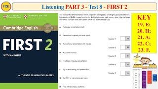 FCE First 2 Listening Part 3 Test 4 (Test 8) (Transcript + Key)
