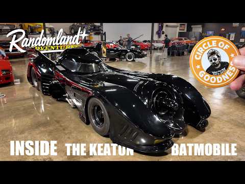 Inside the screen-used Keaton BATMOBILE, KITT, and Free Adam the Woo pins