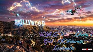 USA Lo-fi 🇺🇸 - Liberty Grid | 8K Futuristic Landmarks (Cyber-Architecture Edition)