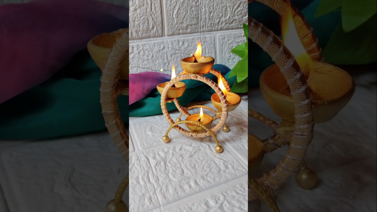 DIY Diya Stand From old bangles✨| Diwali Decoration ideas | #shorts #ytshorts #diy #decoritem #craft
