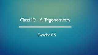 Trigonometry - Heights and Distance in Trigonometry 10th Chapter 6(62).