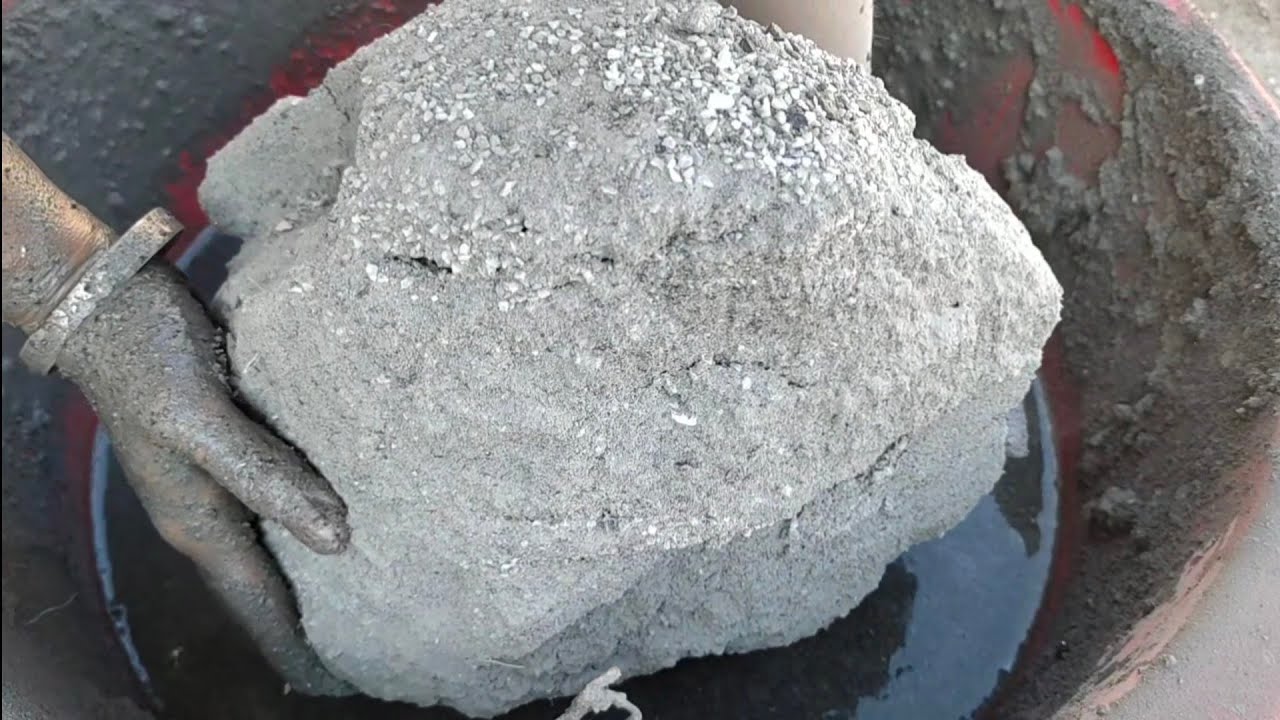 Finally #charcoalashes with white concrete huge dusty chunks crumbling in lots of water 💦@asasmr