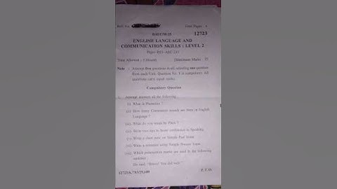 ENGLISH LANGUAGE AND COMMUNICATION SKILLS: LEVEL 2 KUK UNIVERSITY 2025#exam #kukuniversity#important