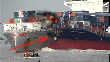 Tàu 23.800 tấn đụng nhau sẽ như thế nào? container ship accident