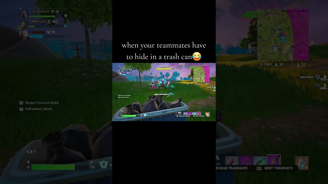 when your teammates have to hide in a trash can on fortnite 😂