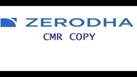 How to download Zerodha CMR (Client Master Report) Copy ?  #zerodha #cmr  #dividend #reports