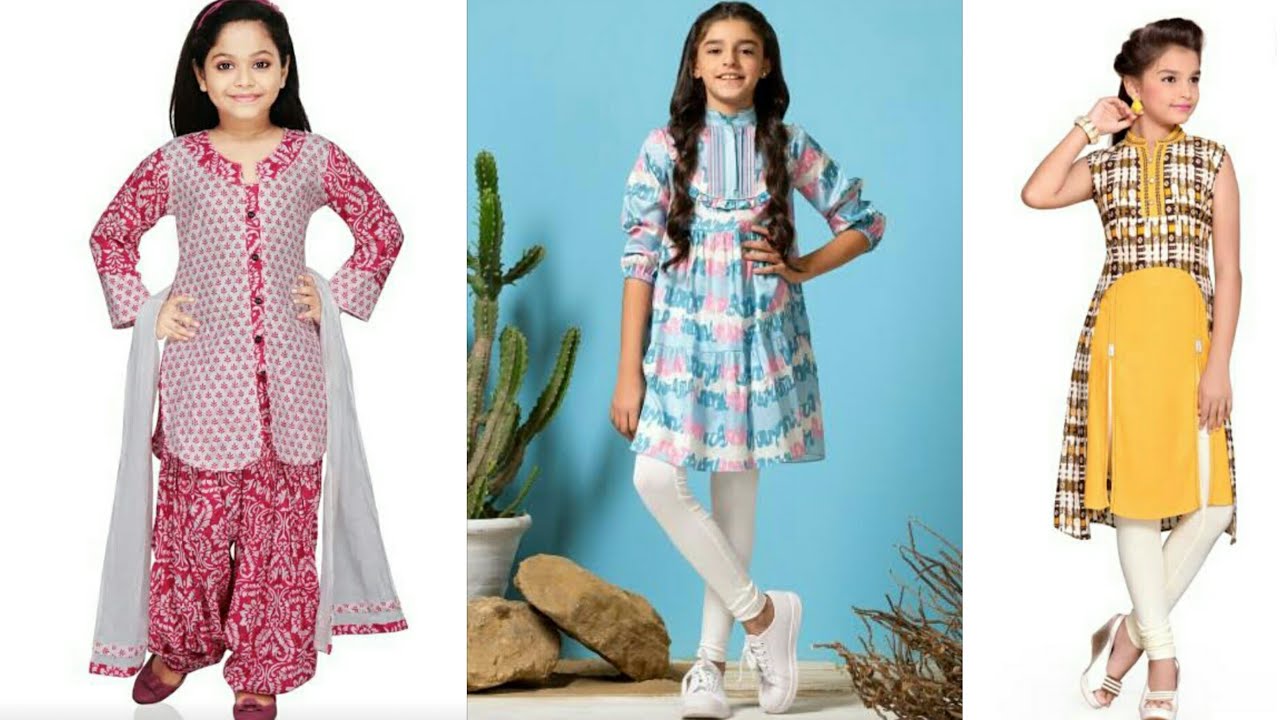 New & Simple kids girl kurti design of 2020 on trend of fashion 