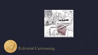 2019 Pulitzer Prize for Editorial Cartooning
Syndicated cartoonist Darrin Bell received the 2019 Editorial Cartooning Prize “for beautiful and daring editorial cartoons that took on issues affecting disenfranchised communities, calling out lies, hypocrisy and fraud in the political turmoil surrounding the Trump administration.” 2019 Pulitzer Prize for Editorial Cartooning