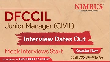 DFCCIL Junior Manager Interview Dates Out | Interview Guidance Program  For DFCCIL | Mock Interview