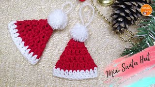 Crochet Mini Santa Hat | Christmas Ornament / Crochet Christmas Decoration