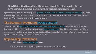 Disabling spring-cloud-aws-secrets-manager-config Module for Specific Spring Profiles Wealth