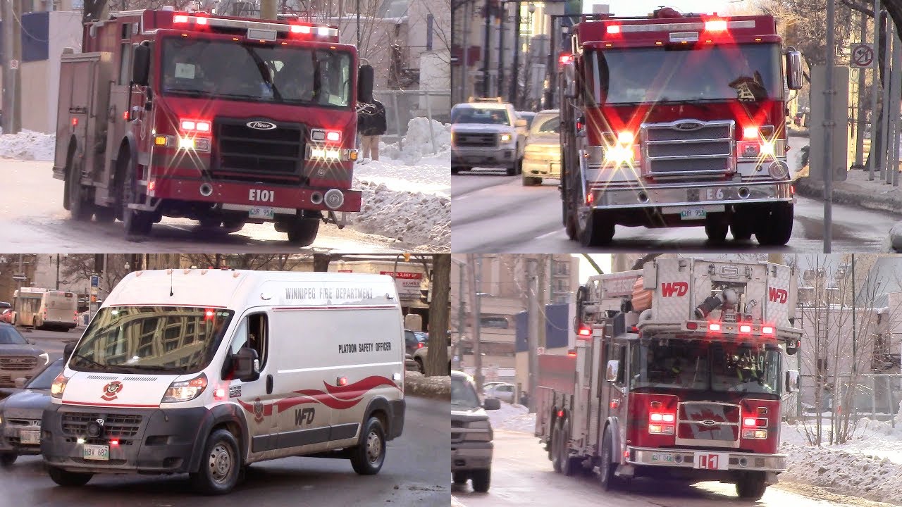 BIG Response - 9 Winnipeg Emergency Vehicles Responding to Fire