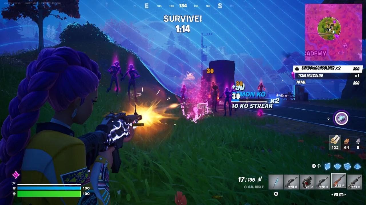 playing the demon rush game mode in the kpop demon hunters update in fortnite