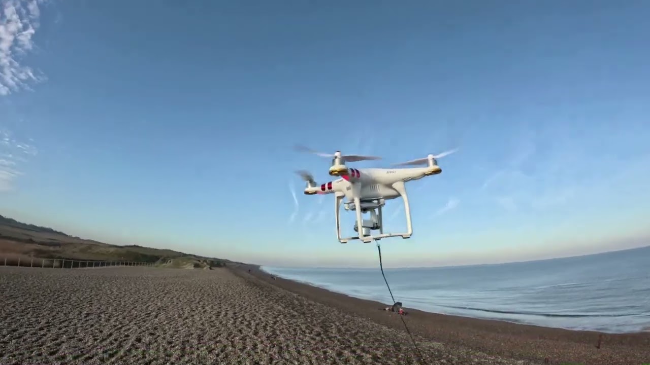 A fishing bait release device and an anchor for a drone. Both are my inventions. North Sea. UK