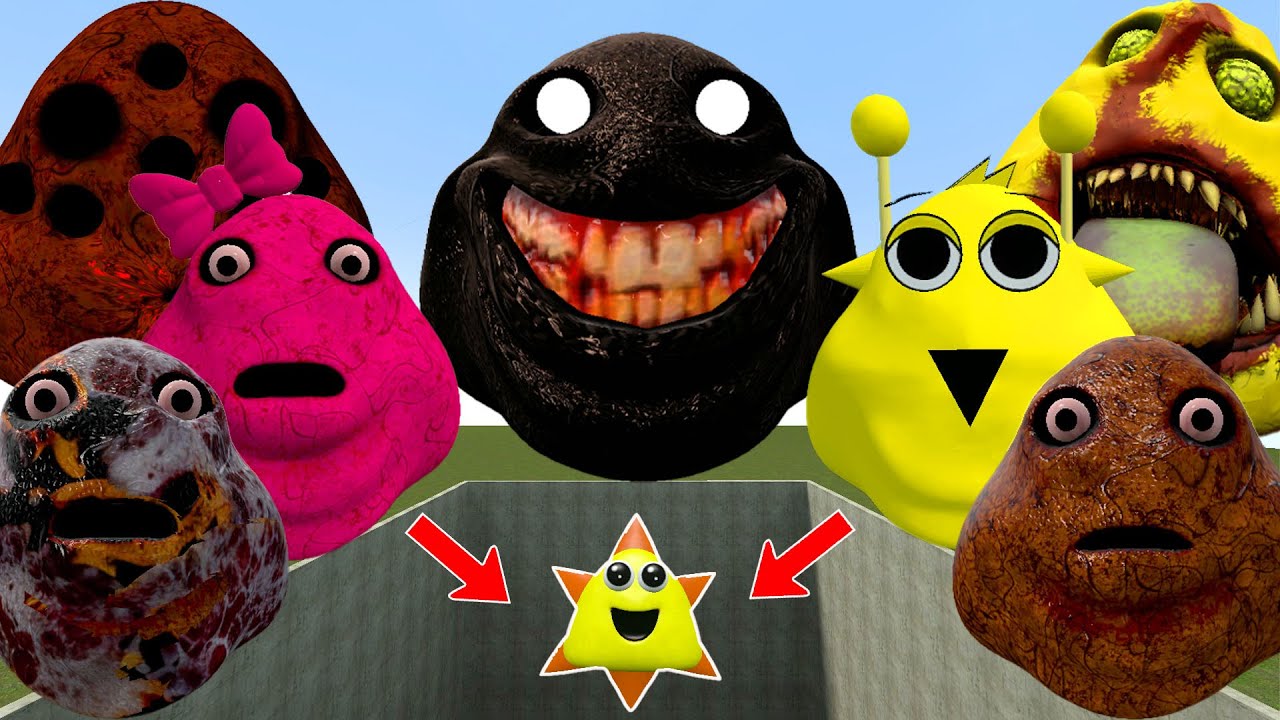🕳️ALL NORMAL 3D POU BOU'S REVENGE Monsters VS SCARY PINK GIRL POU in BIG HOLE in Garry's Mod