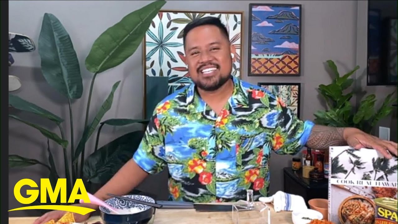 Sheldon Simeon, author of 'Cook Real Hawaii', showcases his mouth