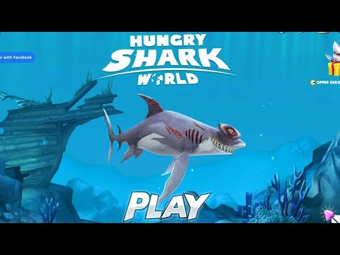 Hungry Shark World BUT PLAYING WITH THE ENEMY SMOOTH HAMMER SHARK IS SCARY! HACK MOD APK GEMS MONEY