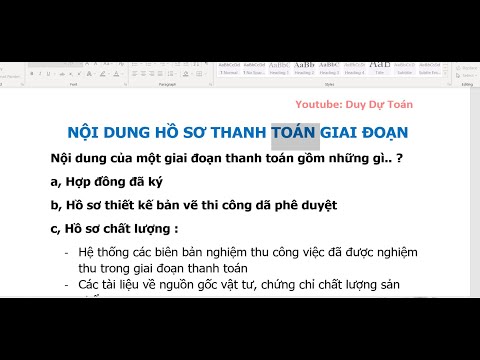 Video Hồ sơ THANH TOÁN GIAI ĐOẠN gồm những gì...? - YouTube